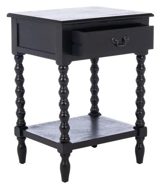 Athena Classic Farmhouse Black Accent Table - The Mayfair Hall