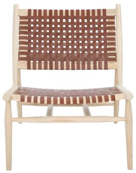 Safavieh Soleil Brown Woven Leather Accent Chair