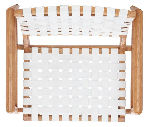 Bellona White Leather Woven Accent Chair - The Mayfair Hall