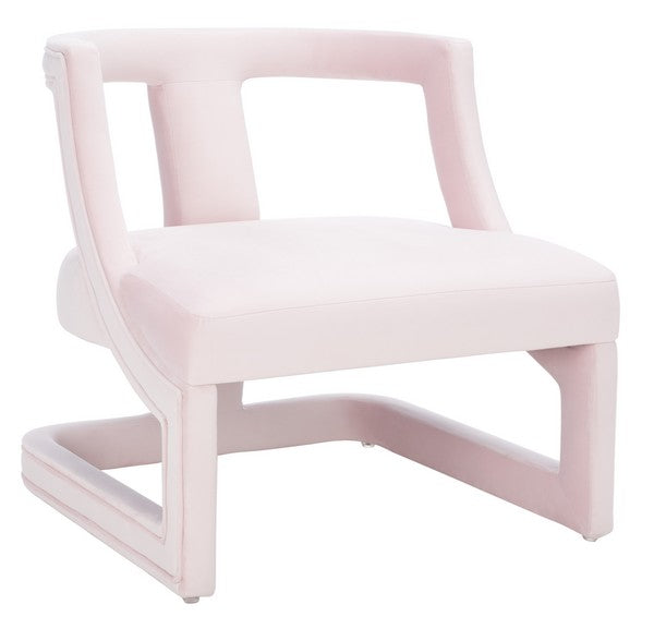 Rhyes Light Pink Velvet Accent Chair - The Mayfair Hall
