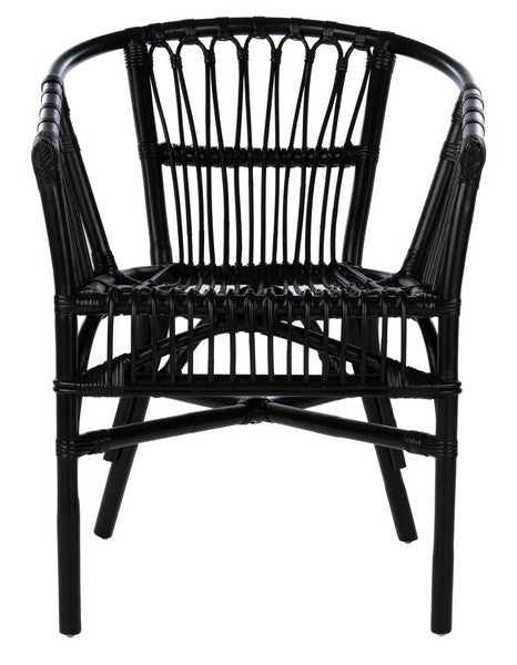 Adriana Black Rattan Accent Chair (Set of 2) - The Mayfair Hall