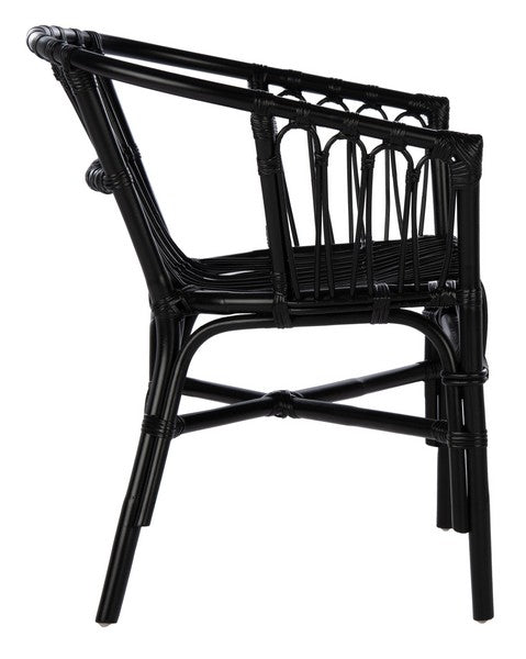 Black Rattan Accent Chair (Set of 2) - The Mayfair Hall