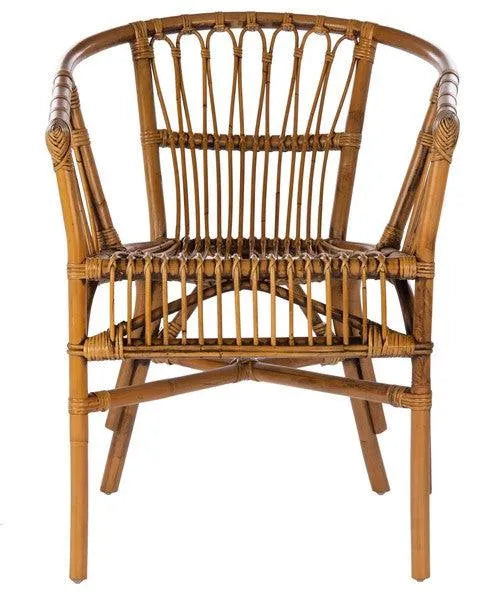 Honey Brown Rattan Accent Chair (Set of 2) - The Mayfair Hall