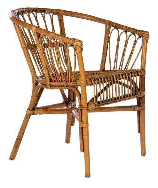 Honey Brown Rattan Accent Chair (Set of 2) - The Mayfair Hall