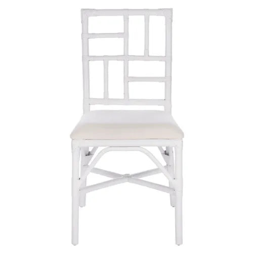 Christine White Bamboo Chippendale Accent Chair - The Mayfair Hall