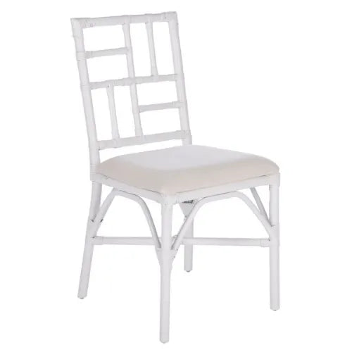 Christine White Bamboo Chippendale Accent Chair - The Mayfair Hall