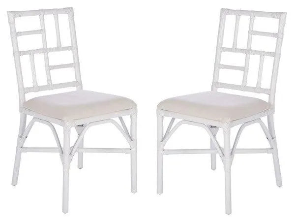 Safavieh Christine White Bamboo Chippendale Accent Chair