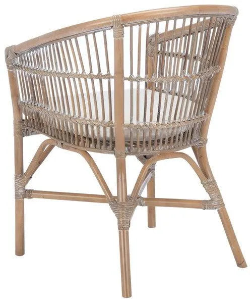 Olivia Grey White Wash Rattan Accent Chair - The Mayfair Hall