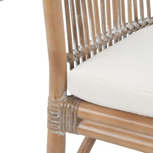 Olivia Grey White Wash Rattan Accent Chair - The Mayfair Hall