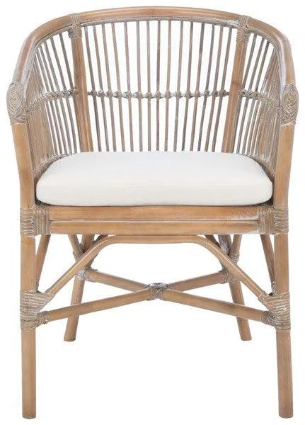 Safavieh Olivia Grey White Wash Rattan Accent Chair