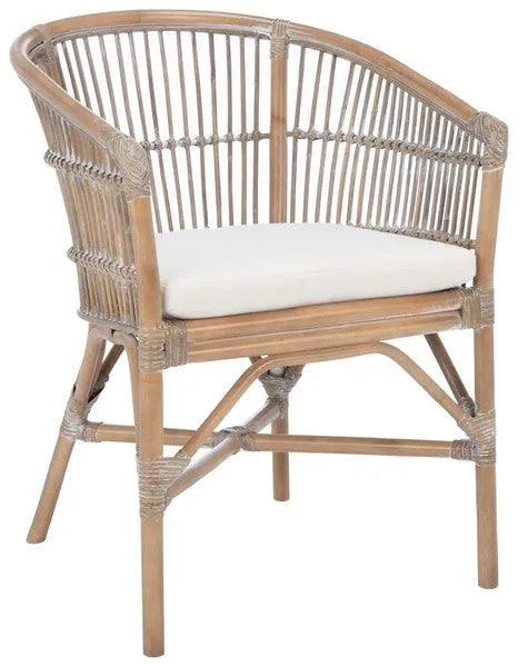 Safavieh Olivia Grey White Wash Rattan Accent Chair
