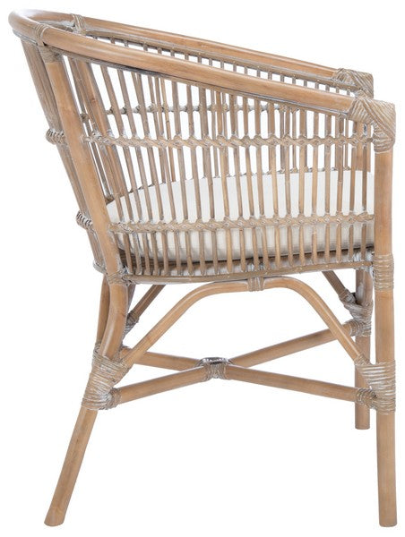Olivia Grey White Wash Rattan Accent Chair - The Mayfair Hall
