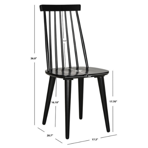 Burris Sleek Black Windsor Side Dining Chair - The Mayfair Hall