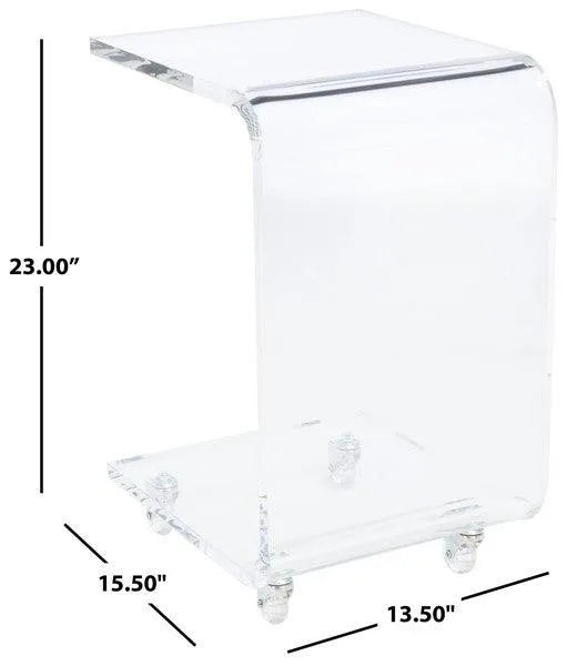 Chrome-Clear Acrylic Bar Cart - The Mayfair Hall