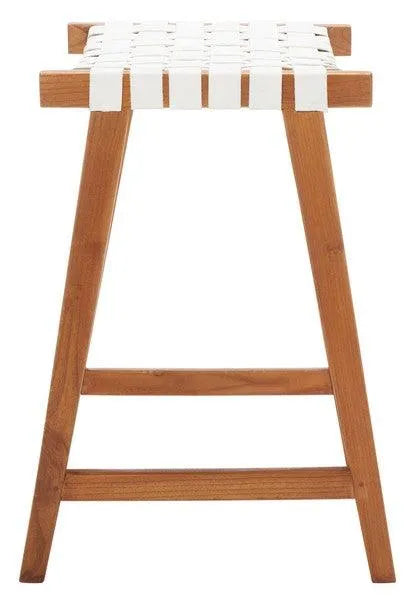 White-Natural Rectangle Counter Stool - The Mayfair Hall