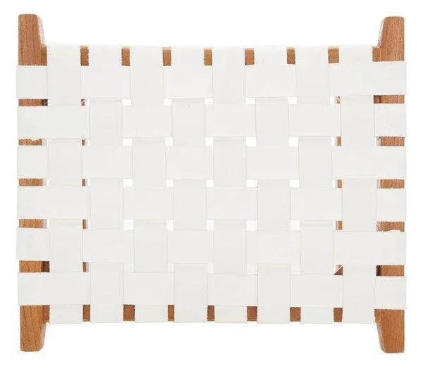 White-Natural Rectangle Counter Stool - The Mayfair Hall