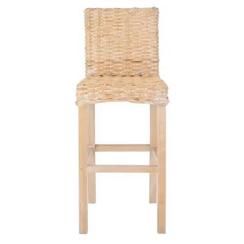 Safavieh Tobie Natural Whitewashed Rattan Bar Stool