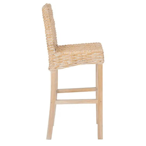 Safavieh Tobie Natural Whitewashed Rattan Bar Stool