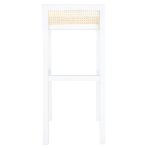 White-Natural Low Back Cane Bar Stool - The Mayfair Hall