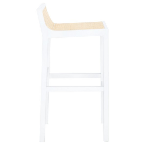 White-Natural Low Back Cane Bar Stool - The Mayfair Hall