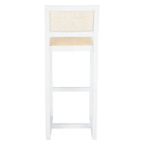 Seika Natural Rattan White Bar Stool - The Mayfair Hall