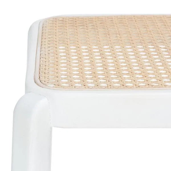 Silus Cane White Backless Bar Stool - The Mayfair Hall