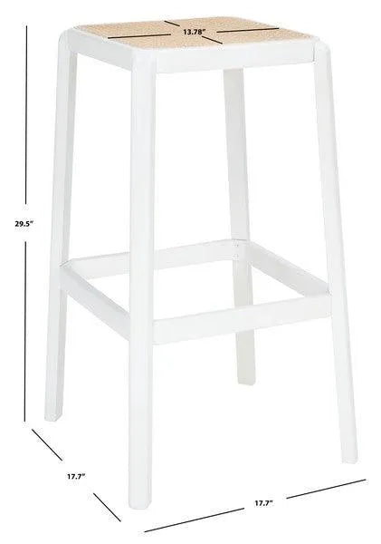 White Beech Wood Backless Cane Bar Stool - The Mayfair Hall
