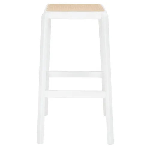White Beech Wood Backless Cane Bar Stool - The Mayfair Hall