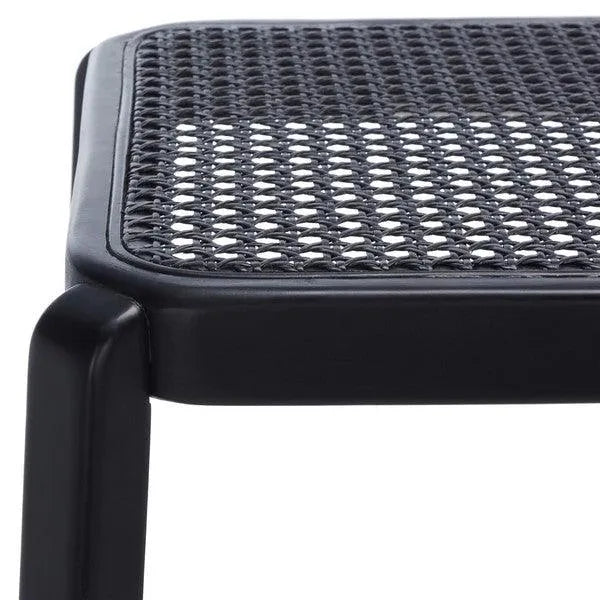 Silus Black Backless Cane Bar Stool - The Mayfair Hall