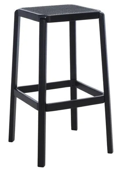 Silus Black Backless Cane Bar Stool - The Mayfair Hall