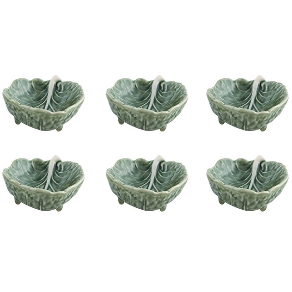 Bordallo Pinheiro Cabbage Green Leaf Plate (Set of 6) - The Mayfair Hall