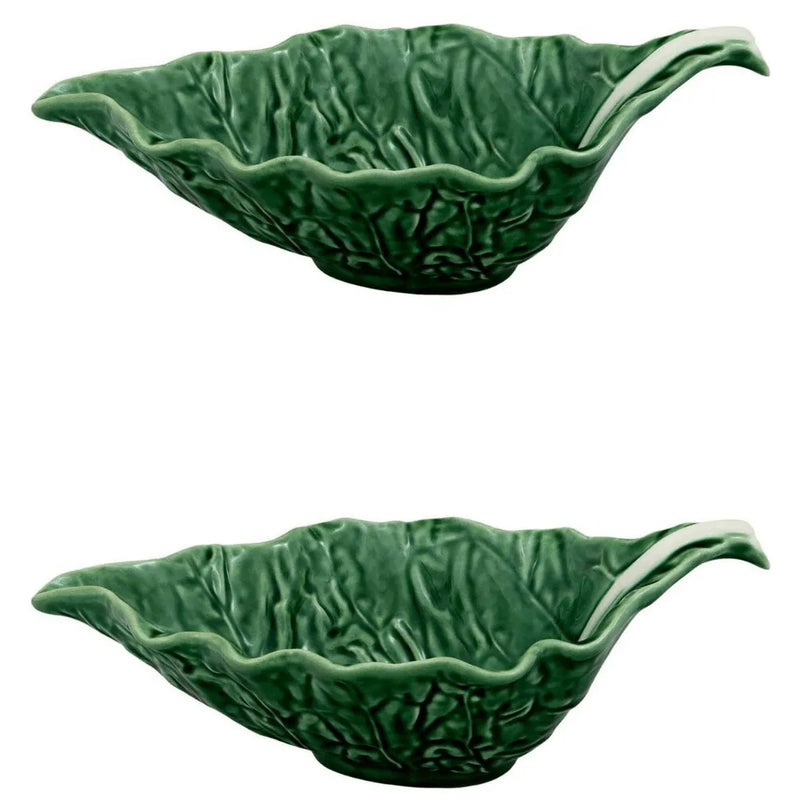 Bordallo Pinheiro Cabbage Green Sauceboat (Set of 2) - The Mayfair Hall