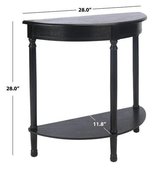Safavieh Tinsley Black Half Round Console Table