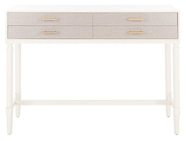 4-Drawer White Console Table - The Mayfair Hall