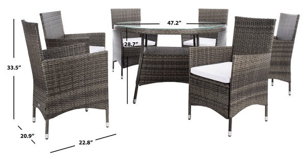 Challe Grey-Brown Dining Set - The Mayfair Hall