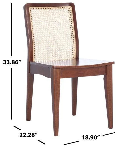 Benicio Dark Brown-Natural Rattan Dining Chair (Set of 2) - The Mayfair Hall