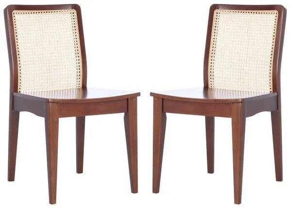 Benicio Dark Brown-Natural Rattan Dining Chair (Set of 2) - The Mayfair Hall