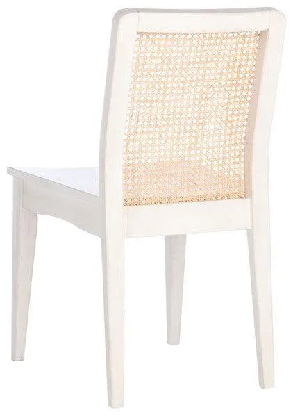 White-Natural Rattan Dining Chair (Set of 2) - The Mayfair Hall