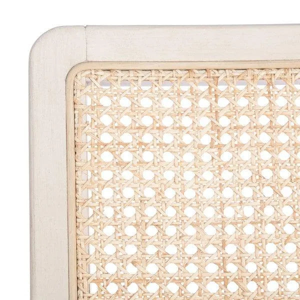 White-Natural Rattan Dining Chair (Set of 2) - The Mayfair Hall