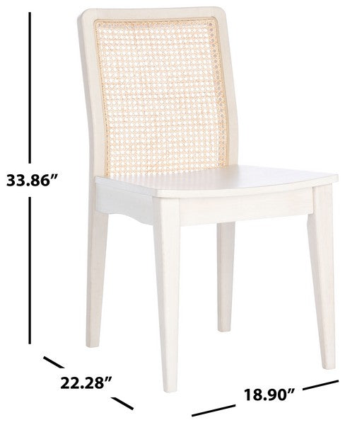 Benicio White-Natural Cane Dining Chair (Set of 2) - The Mayfair Hall