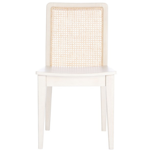 White-Natural Rattan Dining Chair (Set of 2) - The Mayfair Hall