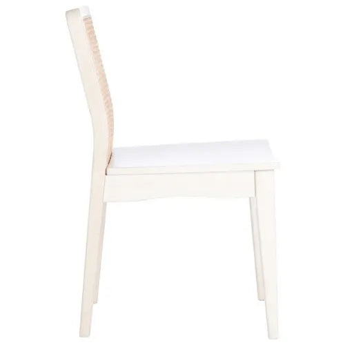 Benicio White-Natural Cane Dining Chair (Set of 2) - The Mayfair Hall