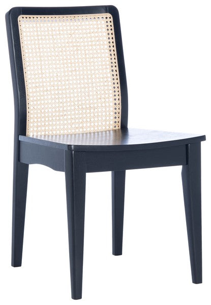 Black-Natural Rattan Dining Chair (Set of 2) - The Mayfair Hall