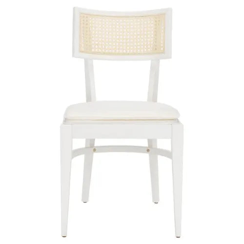 Contemporary White Cane Dining Chair - The Mayfair Hall