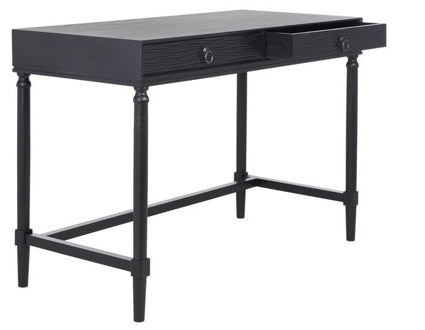 Black Rustic-Chic 2 Drawer Desk - The Mayfair Hall