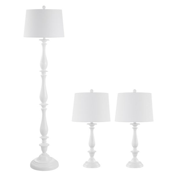 WHITE CANDLESTICK FLOOR AND TABLE LAMP (SET OF 3) - The Mayfair Hall