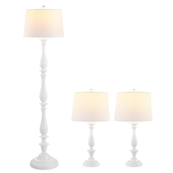 WHITE CANDLESTICK FLOOR AND TABLE LAMP (SET OF 3) - The Mayfair Hall