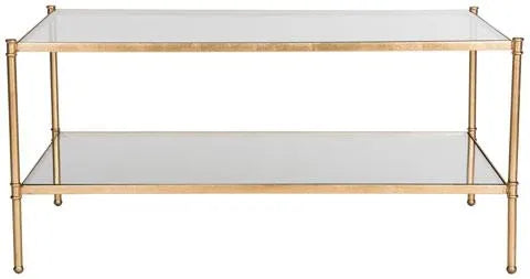 2 Tier Antique Gold Leaf Coffee Table - The Mayfair Hall