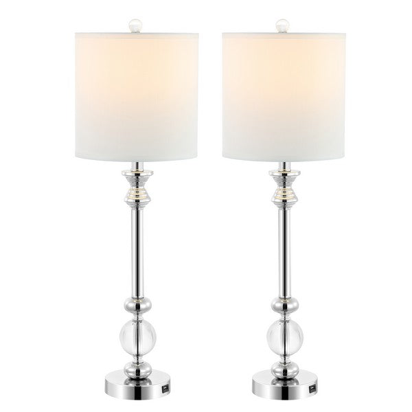 Erika Silver Candlestick Table Lamp (Set of 2) - The Mayfair Hall