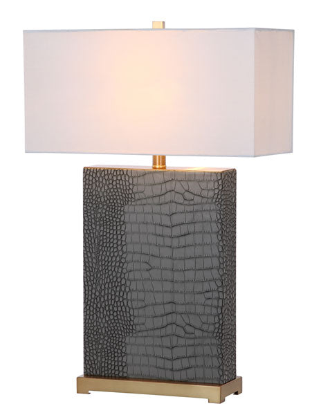 Joyce Grey Faux Alligator Leather Table Lamp (Set of 2) - The Mayfair Hall